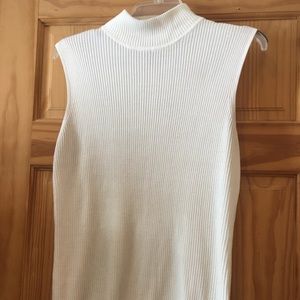 White Sleeveless Turtleneck
